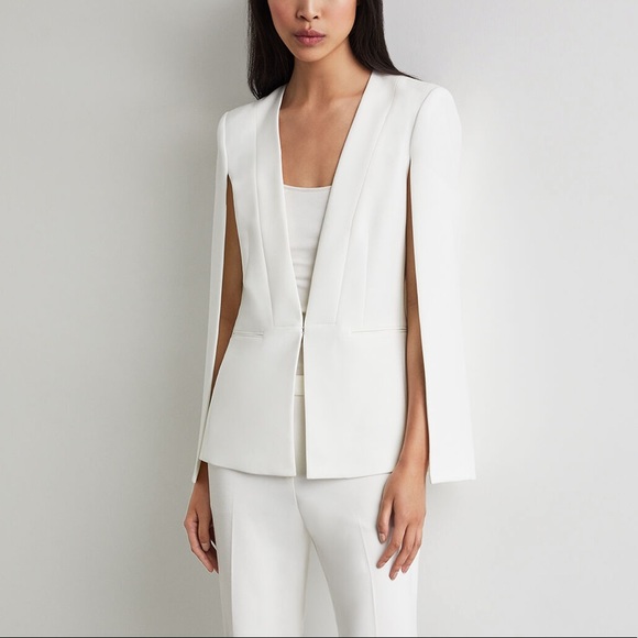 bcbg white cape jacket